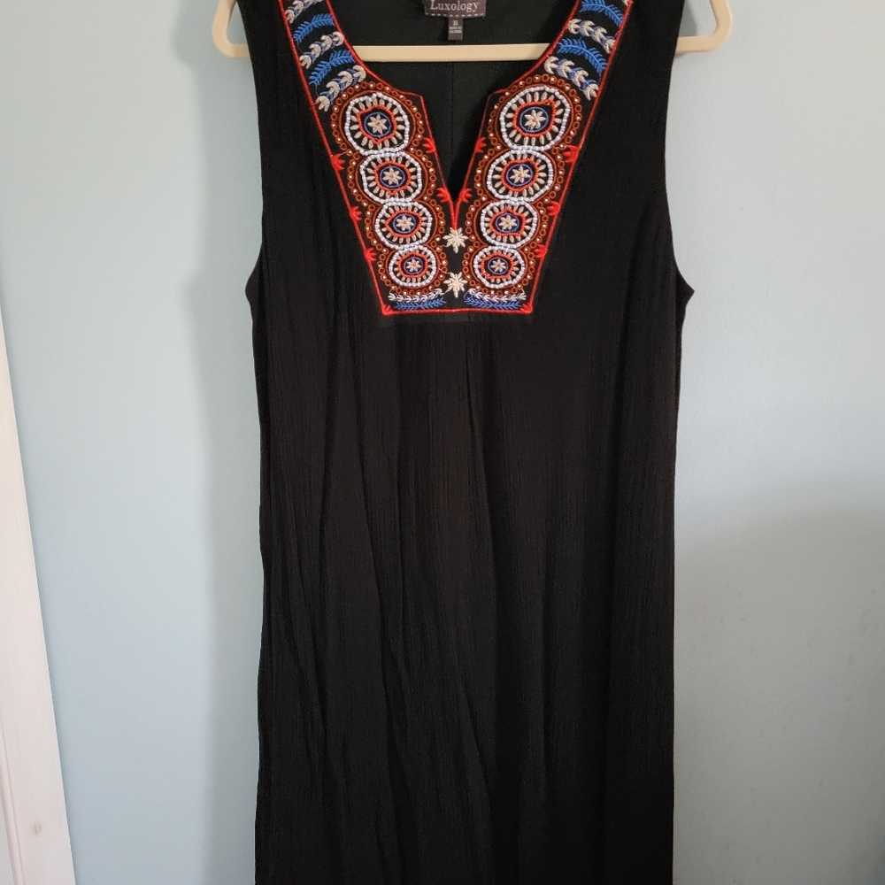 Fun Beaded Dress - Black XL